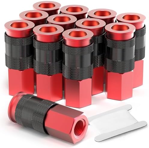 GASHER 12PCS Aluminium 1/4-Inch Female AMT Universal Air Coupler,1/4 Inch NPT Female Threads Size, Quick Connect Air Coupler by GASHER