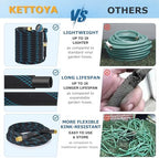 Non-Expanding Garden Hose 150 ft, Kink Free Flexible Water Hose with 10-Pattern Spray Nozzle, Lightweight Hose Pipe, Leak Proof, 3/4" Swivel Connectors, Super Fabric, Portable Storage Strap - Image 6