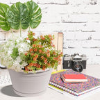 4 Pcs Hanging Planters,10" Hanging Pots Plastic Hanging Flower Plant Basket with Drainage Trays & Chain Holder for Outdoor Indoor Plants Garden Balcony Decoration, Light Gray - Image 4