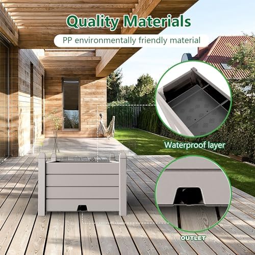 Vixzen Raised Garden Bed, Grey, 43.31"×17.72"×12.6" - Image 6