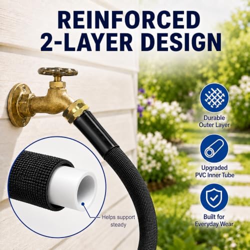 50FT Garden Hose, 5/8-Inch Flat Ultra Lightweight Flexible & Kink Free - Image 4