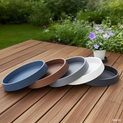 Plant Saucer Tray for Ceramic Plastic Pots, 20 inch Plant Saucers for Indoors, Pot Saucers Trays, Bird Bath Bowls, Flower Planter Water Drip Trays for Pots Base (20", White) - Image 6