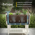 Permasteel Raised Garden Bed with Legs, Planter Box with EnGrow™ TrueSoil™ Technology for Vegetables, Flowers, Herbs, and Fruit, Outdoor Indoor, Storage Shelf, Caster Wheels, Ivory - Image 2