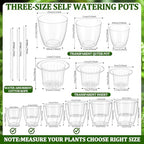 Self Watering Plant Pots, 3.5''/4.3''/5.1'', Transparent, 36 Pcs - Image 2