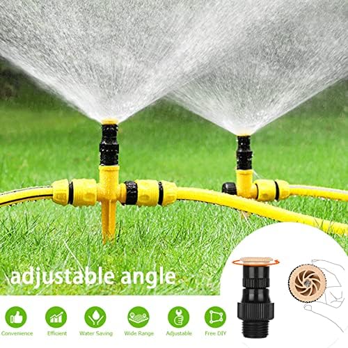 360° Rotation Auto Irrigation System Garden Lawn Sprinkler Patio, Sprinkler System Kit for Lawns, Adjustable Garden Yard Lawn WaterSprinkler with 65FT Hose and 7 Quick Connectors (4PCS Set) - Image 4