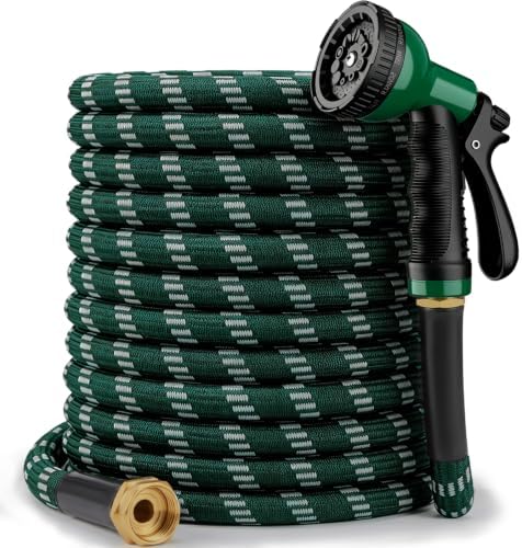 Garden Hose 150 ft, 2026 Upgraded Kink Free Flexible Water Hose 150ft With 10 Pattern Spray Nozzle, Leak-Proof, Portable, Ultra Lightweight & Durable Garden Hose for Yard, Lawn, Outdoor (DarkGreen) by Unknown