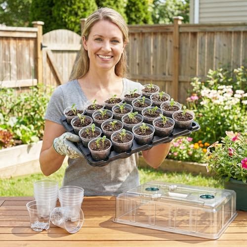 homenote 2 Pack Seed Starter Trays with Grow Lights and 40 3 Inch Pots - Image 5