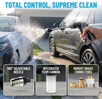 High Pressure Hose Nozzle with 4 Spray Modes, Adjustable Water Spray Gun, Metal Garden Hose Sprayer for Car Wash, Plant Watering, Patio & Outdoor Cleaning (Sprayer Kit with 3 Connectors & Foam Cannon) - Image 2