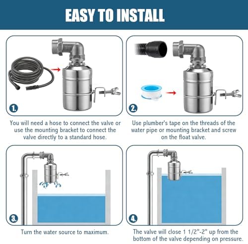 MorningRo 4 Pack Float Valve for Water Tank 1/2" to 3/4", Regular Style - Image 4