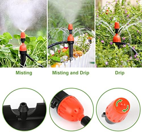 Drip Irrigation System, 213FT Drip Irrigation Kit for Garden - 50FT Main & 163FT Branch Tubing, Adjustable Nozzles for Drip or Mist Cooling, Irrigation System for Garden, Lawn, Patio, Raised Bed - Image 4
