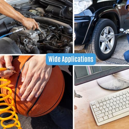 1/4-Inch Quick-Connect Air Compressor Accessory Kit with Coiled Hose - Image 6