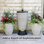 RTS Home Accents 50-Gallon Newport Rain Barrel with Stand and Removable Lid, Slate Color - Image 6