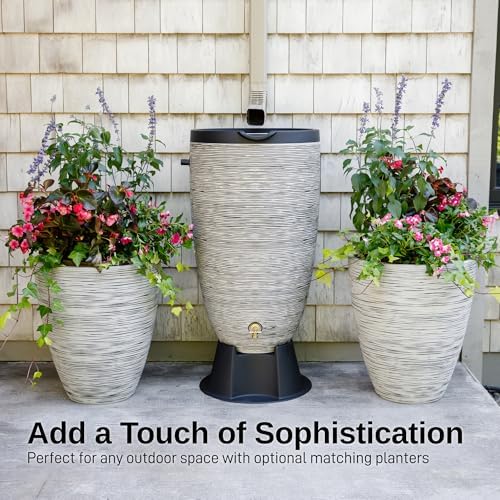 RTS Home Accents 50-Gallon Newport Rain Barrel with Stand and Removable Lid, Slate Color - Image 6