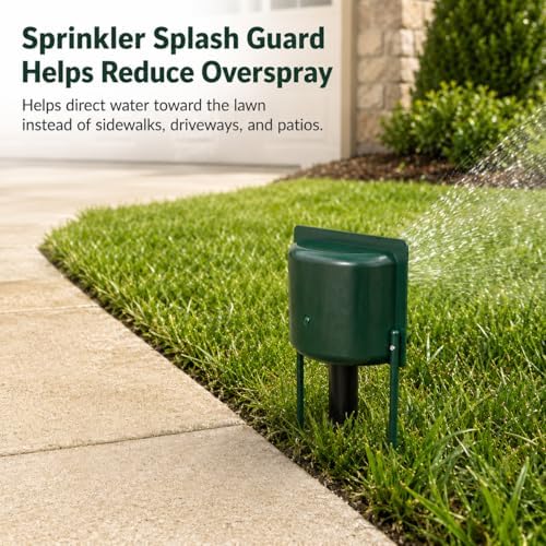 6 Pcs Sprinkler Splash Guard Green 10.62" Stakes Overspray Shield - Image 2
