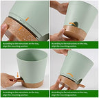 Plant Pots 6 PCS 5 inch Self Watering Planters High Drainage Flowers Pot for Indoor Outdoor Plants with Reservoir Tray and Watering Lip Gardening Planter Garden Flower Pots, Green (Pack of 2) - Image 6