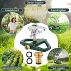 3 Sets Rotating 360 Degree Swivel Garden Sprinkler Pulsating Impact Sprinkler with Metal Base, Heavy Duty Adjustable Garden Hose Sprinklers System for Large Area Lawn Yard(Large Head) - Image 6