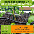 CARPATHEN 1/2" Irrigation Tubing for Quick Connect Drip System Kit, 50 feet - Image 4