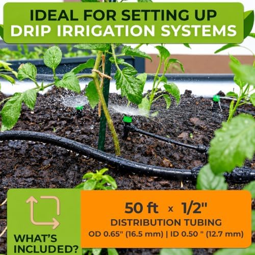 CARPATHEN 1/2" Irrigation Tubing for Quick Connect Drip System Kit, 50 feet - Image 4