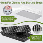 ZJP 5-Pack Seed Starter Trays Set – Includes 1020 Trays (No Holes) + 72-Cell Deep Plug Trays (2.44" Deep) + 5" Clear Humidity Domes for Vegetables, Herbs, Flowers - Image 3