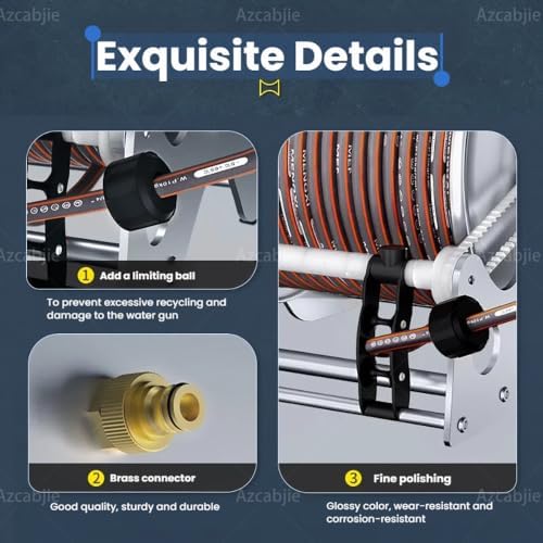 Stainless Steel Wall Mounted Floor Standing Hose Reel B-10mHose - Image 7