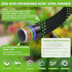 100 ft Non-Expanding Garden Hose, 360° Anti-Kink Swivel Fittings - Image 5