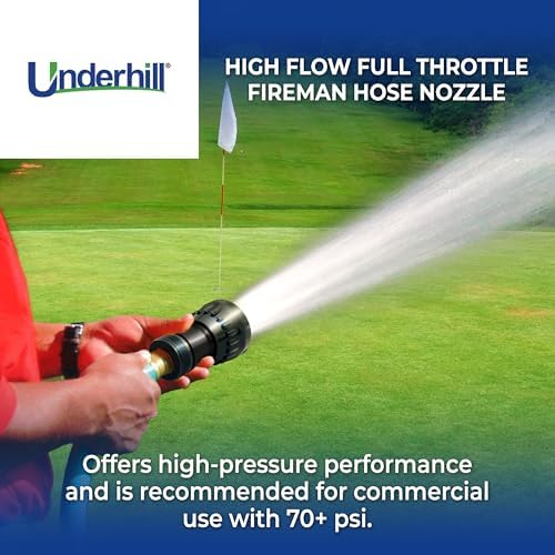 Underhill Garden Water Hose Nozzle Sprayer Jet Attachment, Heavy-Duty Metal and Rubber, Adjustable, Magnum UltraMax Premium Plus Series 3/4" High Flow Full Throttle, NG500-SFH-75 - Image 2