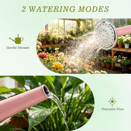 1 Gallon Watering Can for Outdoor&Indoor Plants，Pink - Image 3