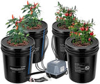 VIVOSUN DWC Hydroponics Grow System with Top Drip Kit 4 Buckets by VIVOSUN