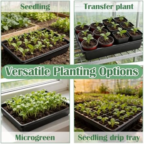 RooTrimmer 10 Pack Seed Starter Trays - Heavy Duty Plastic Flats, Fits 54 Cell Plug Tray, Seedling Tray for Carrying and Holding Plant Nursery Pot,Seed Germination & Plant Propagation (TD377) - Image 7