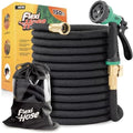 Flexi Hose Plus Expandable Garden Hose with 8 Function Nozzle, 150FT - Lightweight Retractable Garden Hose, Water Hose - No-Kink Flexibility, 3/4 Inch Solid Brass Fittings Includes Hook & Bag by FlexiHose
