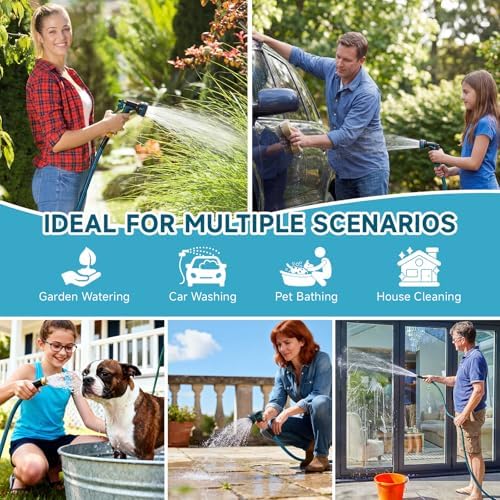 Garden Hose 50FT Non-Expandable Water Hose Lightweight Flexible Kink-Free Leak-Proof Outdoor Hose Portable Watering Pipe for Yard Lawn Camper Outside Durable Fabric with 3/4 Inch Brass Fittings - Image 6