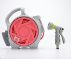 mini portable garden pipe cart, adjustable spray gun with 6 different gears, suitable for various faucets, portable water pipe truck can be used for car washing, watering plants (Pink) by pruningshears