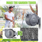 Retractable Garden Hose, 1/2" x 160 ft Wall Mounted Garden Hose Reel with 10-Pattern Hose Nozzle, Heavy Duty Water Hose Any Length Lock,Slow Return System,180°Swivel Bracket - Image 3