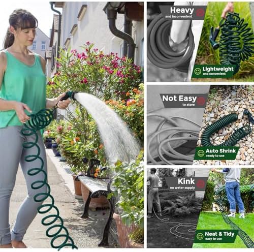 Coil Hose 75FT EVA Coil Garden Hose With 3/4'' Brass Connector - Image 5