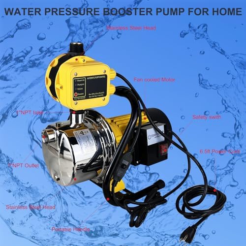 1HP 18gpm Shallow Well 110V Booster Pump Portable Garden Pond Water Transfer Pump Electric Yard Pool Cover Draining Pump Above Ground Irrigation Pump (J100-electronic switch) - Image 4