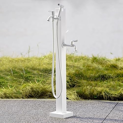 304 Stainless Steel Garden Water Column with Faucet, Frost-Proof Yard Hydrant, Durable Hose Stand for Outdoor Cleaning & Irrigation Fountain - White 4 by Unknown