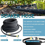 AMRITA 1/2"Soaker Hose KIT, 10ft 3Pack Garden Drip Hoses Brass Couplings - Image 2
