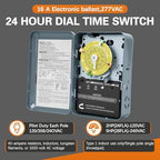 T101 Mechanical Timer Switch,120V 40A SPST,2HP for Outdoor Light Timer, Water Heater, HVAC & Pool Pump – 12 ON/Off Cycles, Switch T101 for Light Lighting Water Heater Fan and HVAC Systems - Image 3