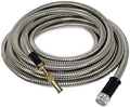 50' FT Metal Garden Hose 304 Stainless Steel 18 Gauge Super Light Weight With Solid Brass Fireman Twist Nozzle Sprayer by Unknown