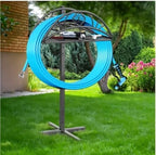 Generic Sturdy Hose Hanger Hose Reel Rack Stand Garden Hose Holder Water Hose Reel Water Hose Holders For Outside Heavy Duty Freestanding Garden Hose With 4 Spikes For Lawn Garden Yard-Black - Image 5
