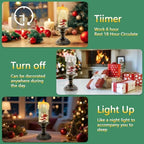 Christmas Snow Globe Candle, Battery Powered with Timer, Christmas Flameless Candles Lantern with Santa Claus for Home Decoration Festival Gift, Snow Globe Candle Light for Christmas Decorations - Image 4
