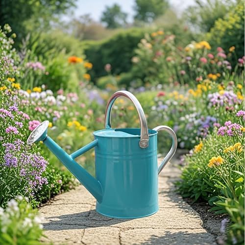 Metal Watering Can for Outdoor Plants, Watering Can 1 Gallon (Leaf Green) - Image 6