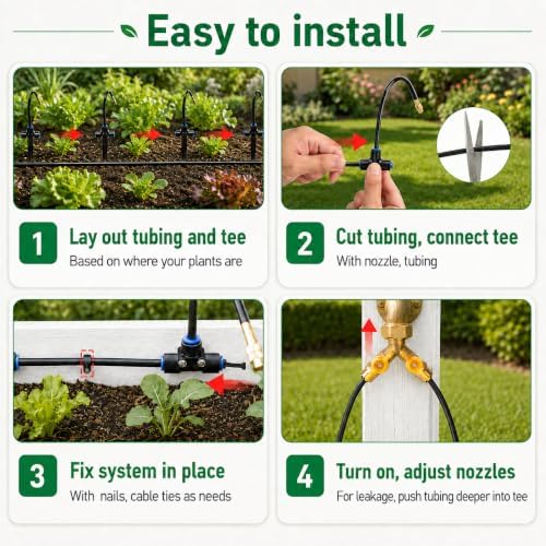 Bluepro 320FT Drip Irrigation System with Brass Splitter & Copper Nozzles - Image 6
