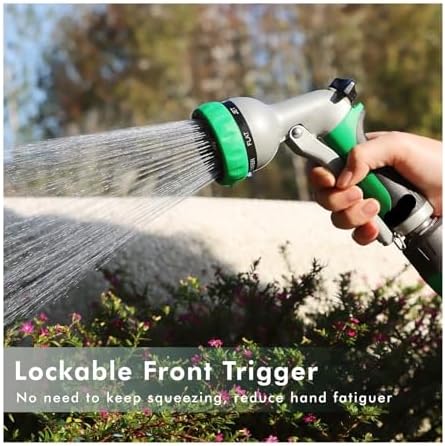 Heavy Duty Metal Garden Water Hose Nozzle With 7 Adjustable Spray Patterns For Watering Plants Lawns Washing Cars And Pets Nozzles - Image 7