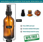 NOOEEISS Amber Glass Small Spray Bottle 2 oz 48 Packs,Fine Mist Sprayer Small Clear Bottles,Refillable Containers mini spray bottles for Cleaning Solutions and Skin Care (Amber 48pcs) - Image 4