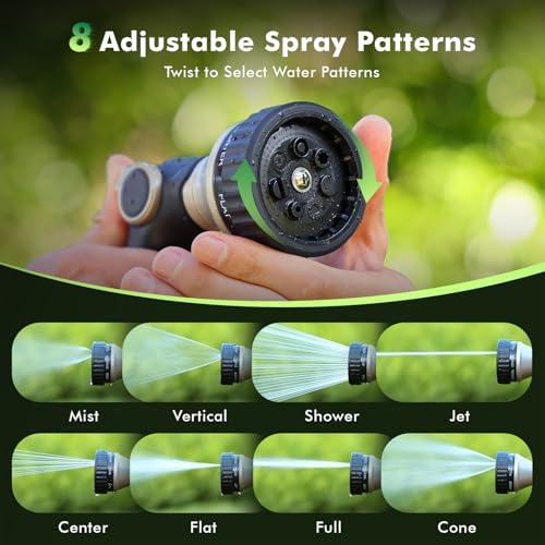 RESTMO Water Hose Nozzle Heavy Duty, Adjustable Hose Sprayer Thumb Control - Image 4