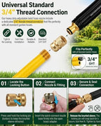 Home High Pressure Hose Nozzle with 3/4" Brass GHT Adapter,Heavy Duty Adjustable Twist Hose Nozzle Jet Sweeper Nozzles Fit Standard US/CA Garden Hose for Car & Yard Cleaning (3) - Image 3