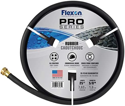 Flexon PH5825CN Premium Rubber Garden Hose, 25ft, Black - Image 4