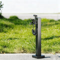 Stainless Steel Garden Hose Holder - Vertical Square, Double Faucet, Antifreeze, Freestanding, Durable for Patio & Backyard - Black Finish, Low-Cut Design by Unknown