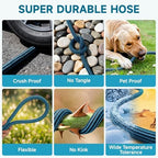 Garden Hose 50FT Non-Expandable Water Hose Lightweight Flexible Kink-Free Leak-Proof Outdoor Hose Portable Watering Pipe for Yard Lawn Camper Outside Durable Fabric with 3/4 Inch Brass Fittings - Image 4